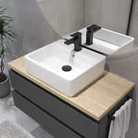 Oltens Gota bateria umywalkowa stojąca czarny mat