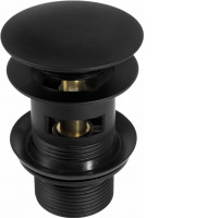 Ksuro 100 korek do umywalki klik-klak okrągły bez przelewu G1 1/4 czarny mat